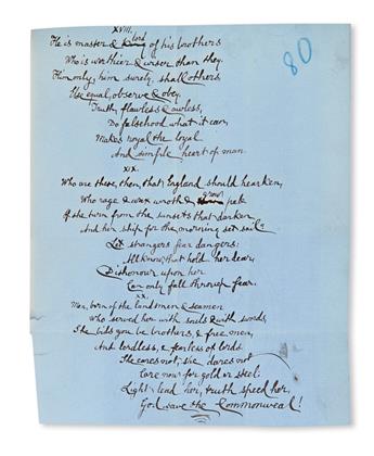 SWINBURNE, ALGERNON CHARLES. A Midsummer Holiday, with three Autograph Manuscripts, unsigned, bound in near the relevant printed poem.